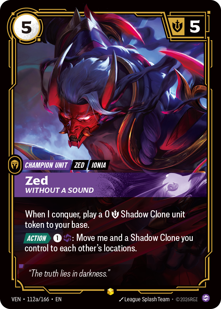 Zed, Without a Sound — Riftbound TCG card