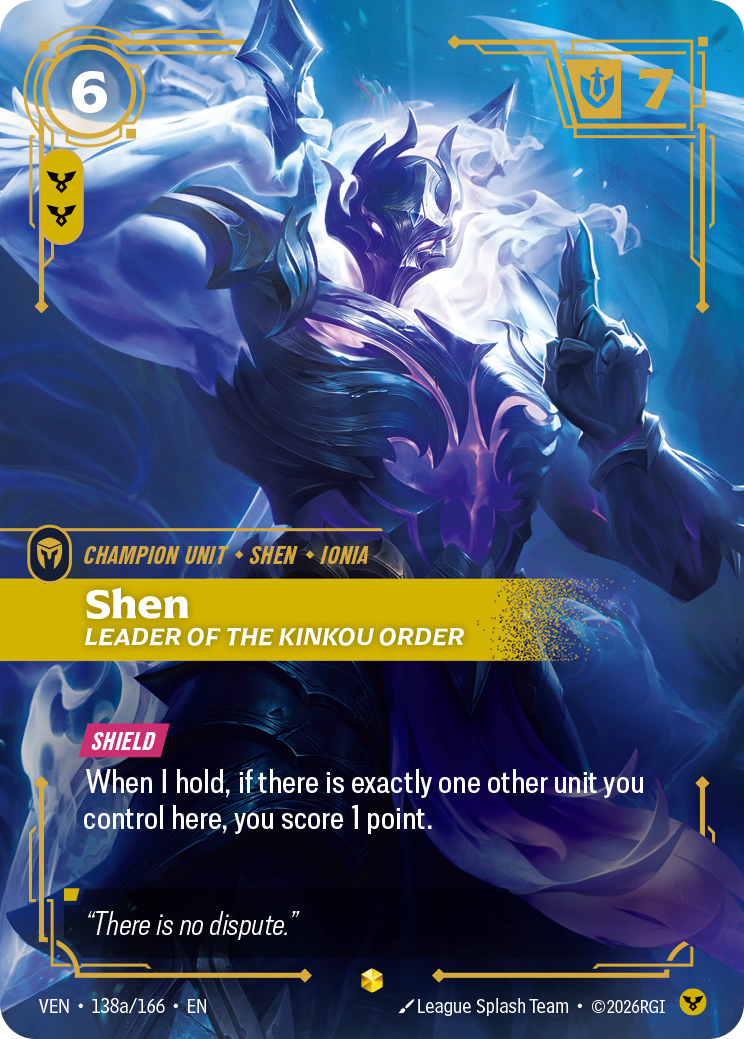 Shen, Leader of the Kinkou Order — Riftbound TCG card