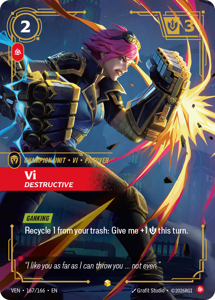 Vi, Destructive — Riftbound TCG card