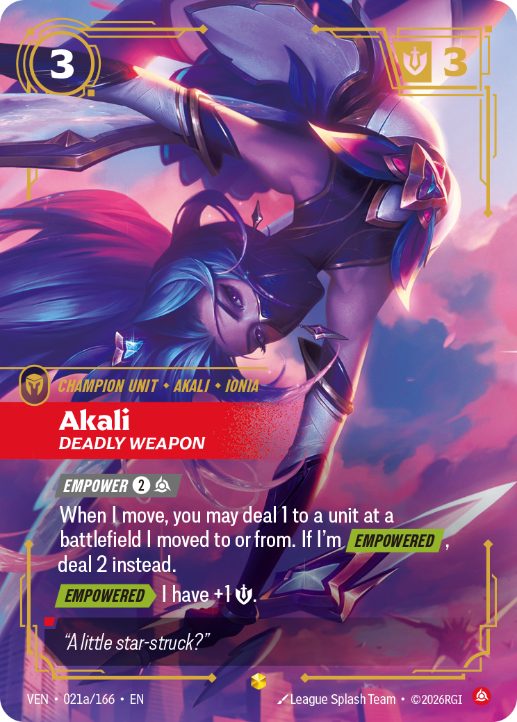 Akali, Deadly Weapon — Riftbound TCG card