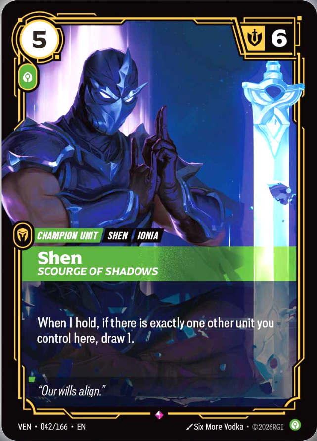 Shen, Scourge of Shadows — Riftbound TCG card