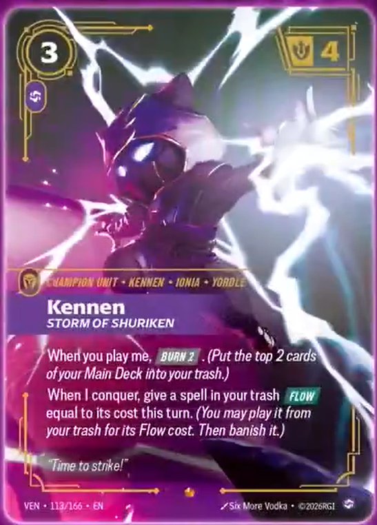 Kennen, Storm of Shuriken — Riftbound TCG card