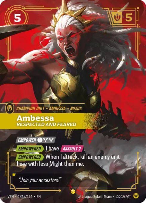 Ambessa, Respected and Feared — Riftbound TCG card