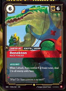 Renekton, Rage Fueled — Riftbound TCG card