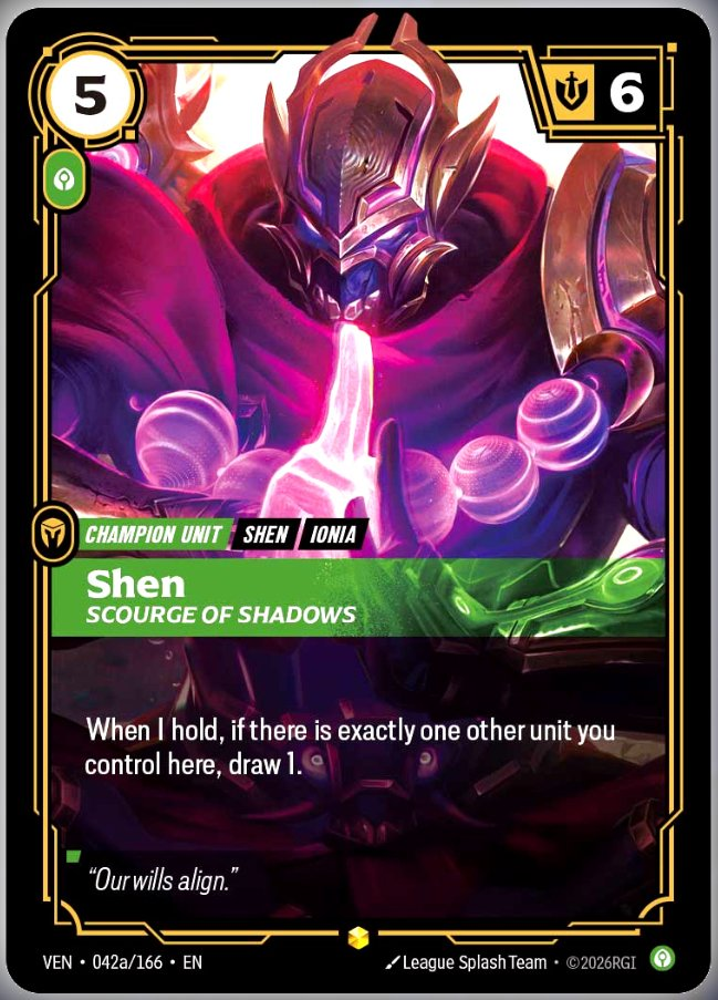 Shen, Scourge of Shadows — Riftbound TCG card